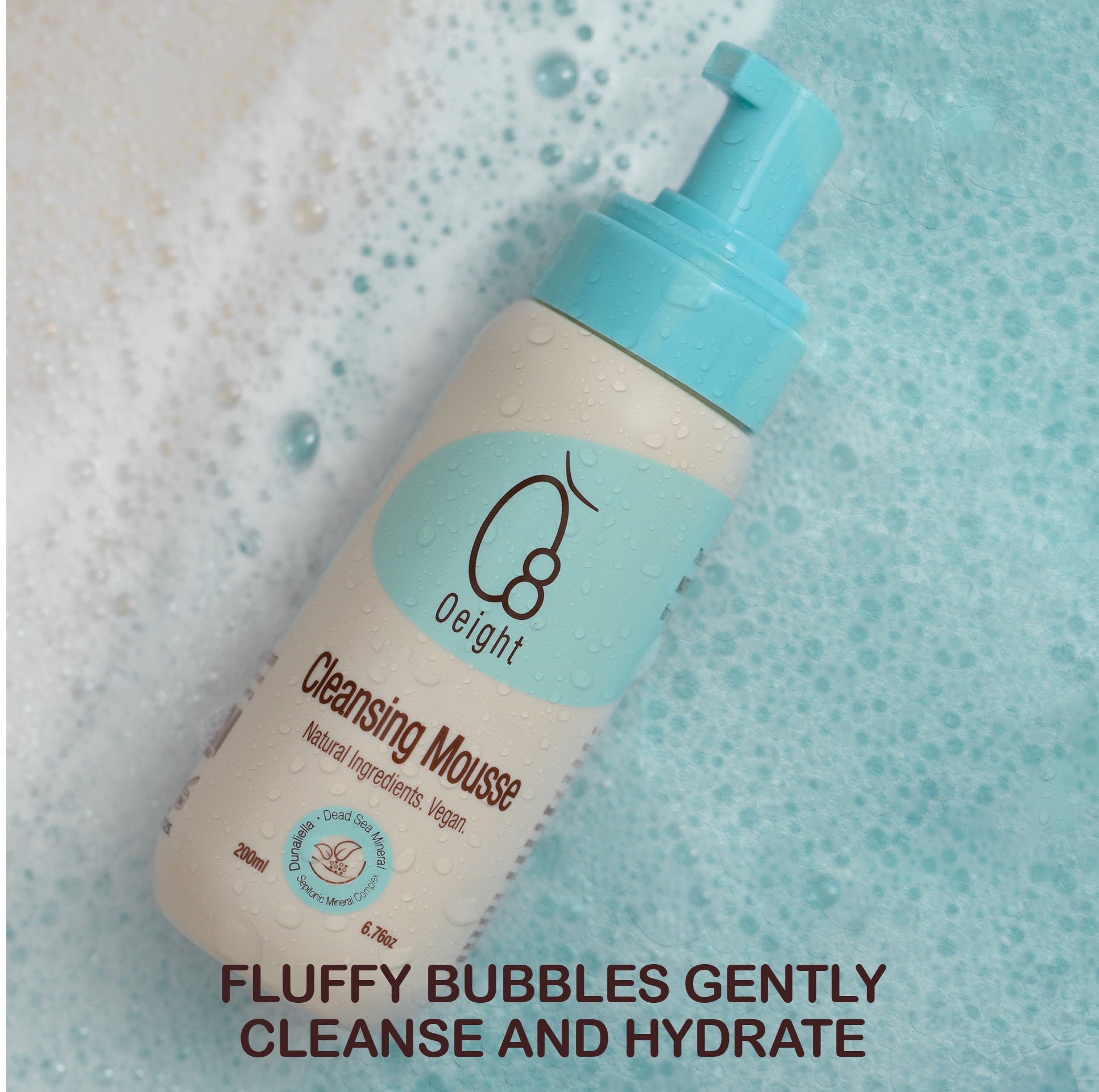 oeight gentle cleansing mousse on the beach
